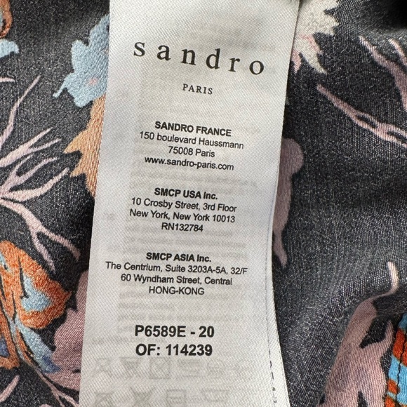 SANDRO PARIS Olivier Floral-Print Wide Leg Jumpsuit Size 34 - Picture 12 of 12